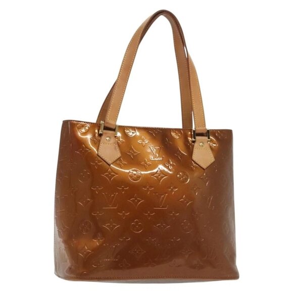 LOUIS VUITTON Monogram Vernis Houston Hand Bag Bronze M91122 LV Auth ep10376 - Picture 1 of 16